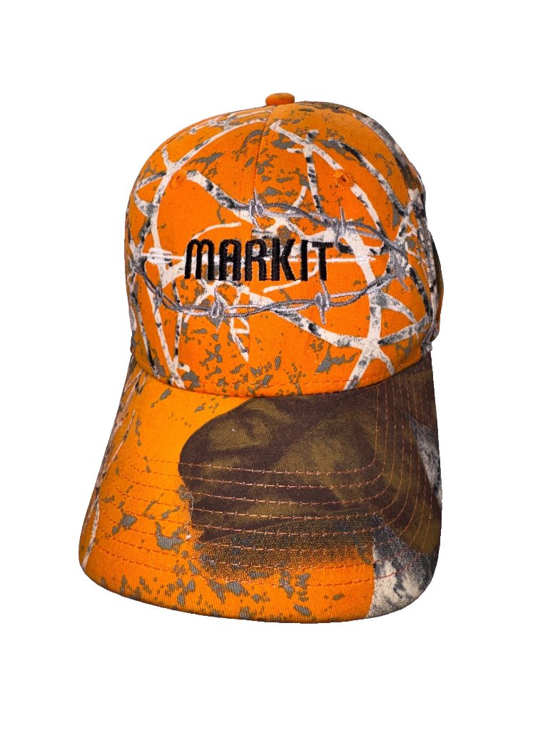 Markit Blaze Orange Hunting Camo Barbed Wire Hat Cap